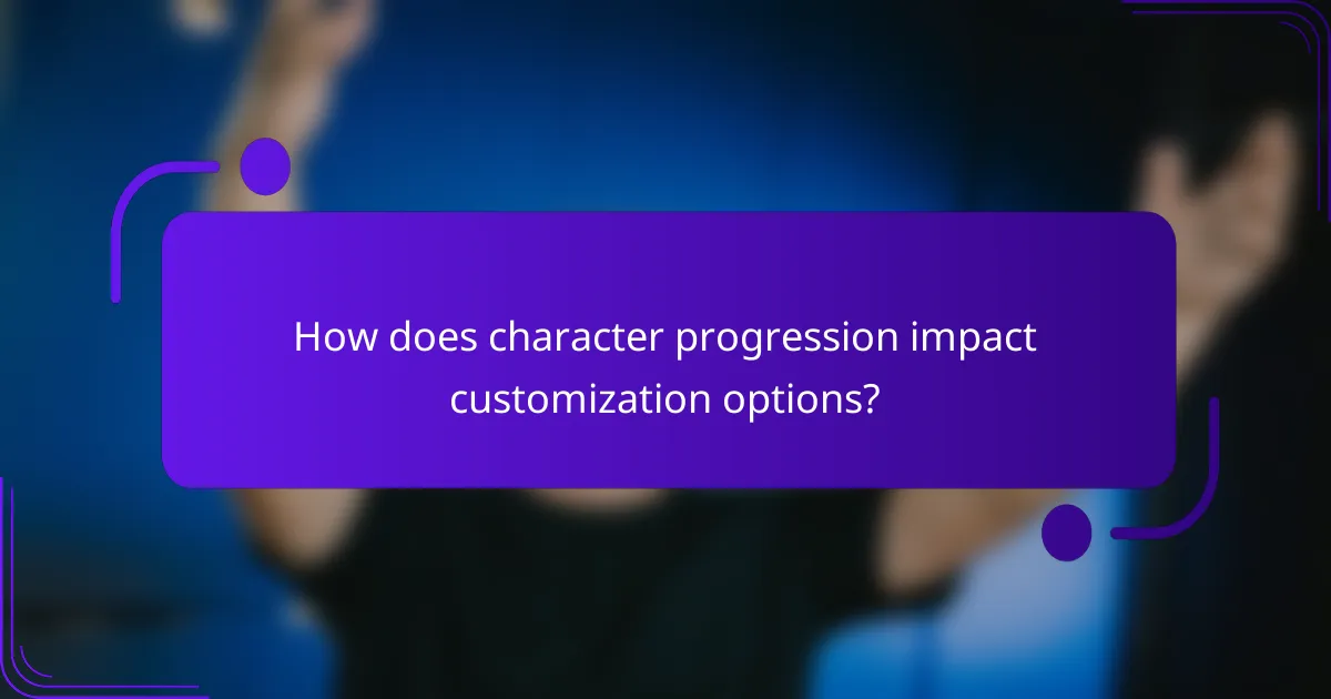 How does character progression impact customization options?