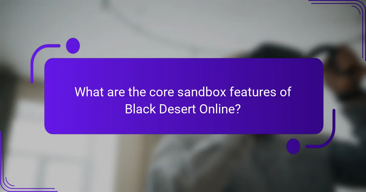 What are the core sandbox features of Black Desert Online?
