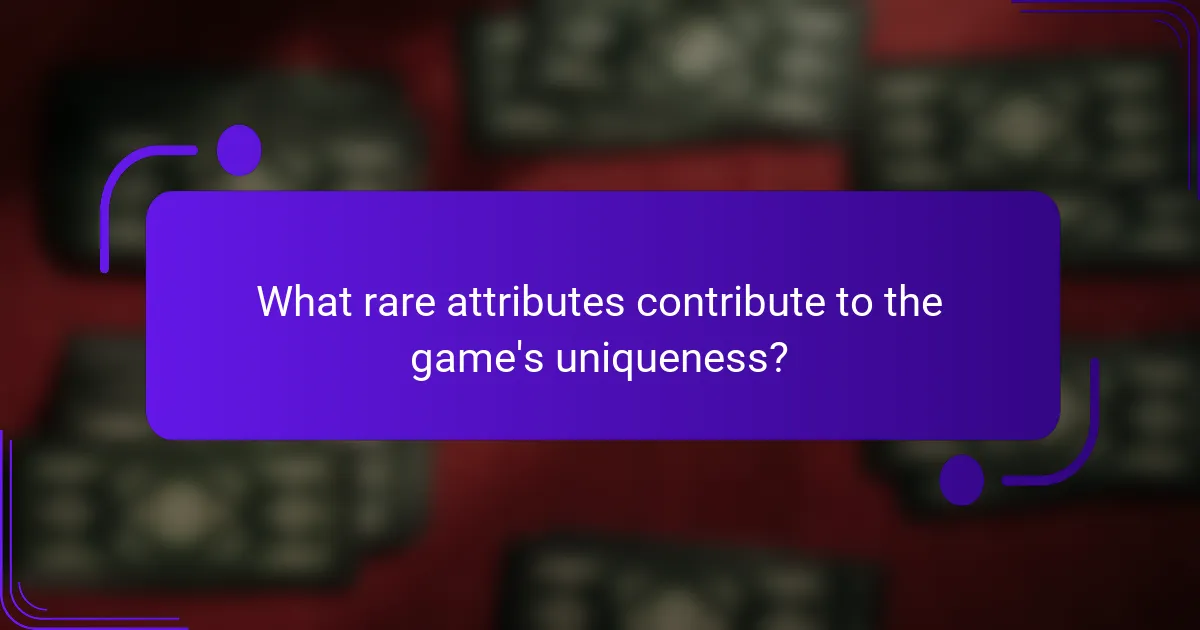 What rare attributes contribute to the game's uniqueness?