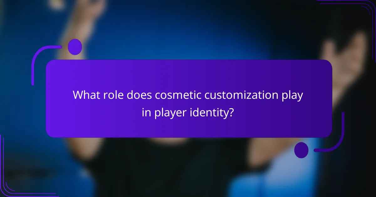 What role does cosmetic customization play in player identity?