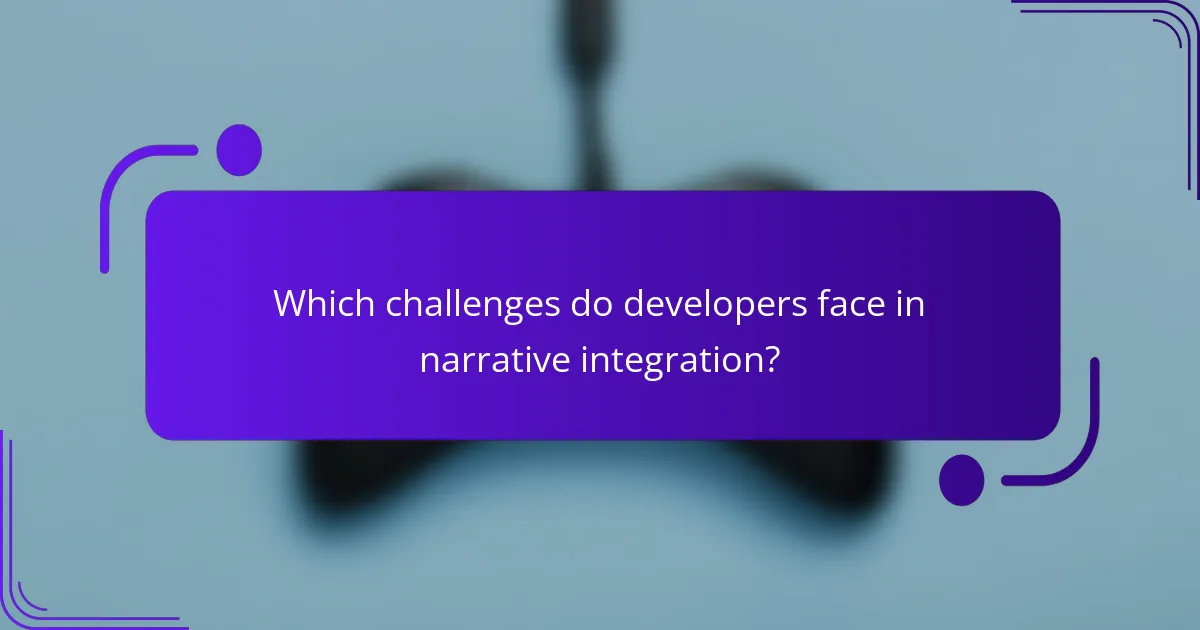 Which challenges do developers face in narrative integration?
